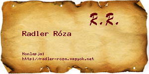 Radler Róza névjegykártya